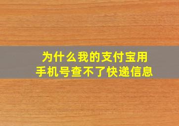 为什么我的支付宝用手机号查不了快递信息