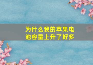 为什么我的苹果电池容量上升了好多