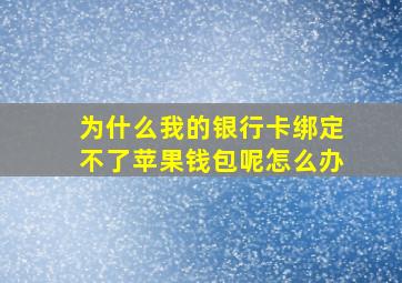 为什么我的银行卡绑定不了苹果钱包呢怎么办