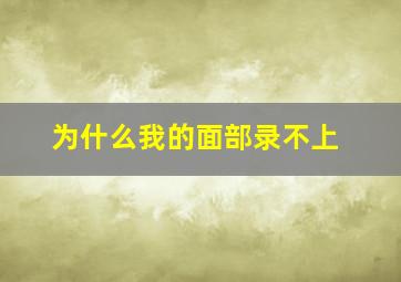 为什么我的面部录不上