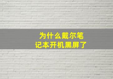 为什么戴尔笔记本开机黑屏了