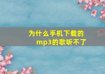 为什么手机下载的mp3的歌听不了