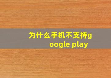 为什么手机不支持google play