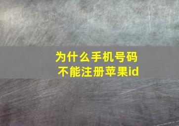 为什么手机号码不能注册苹果id