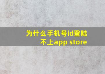 为什么手机号id登陆不上app store