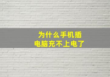 为什么手机插电脑充不上电了