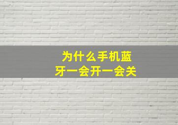 为什么手机蓝牙一会开一会关