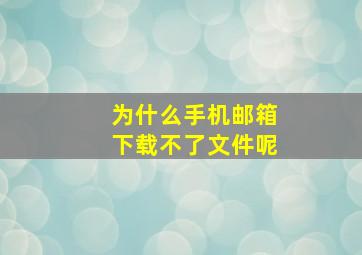 为什么手机邮箱下载不了文件呢