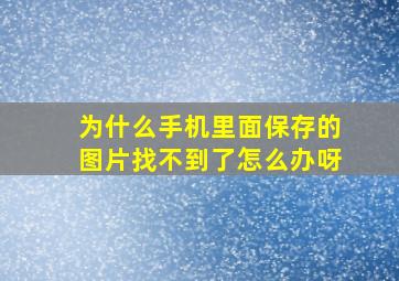 为什么手机里面保存的图片找不到了怎么办呀