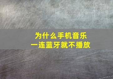 为什么手机音乐一连蓝牙就不播放