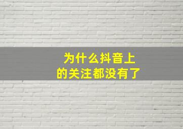 为什么抖音上的关注都没有了