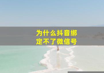 为什么抖音绑定不了微信号