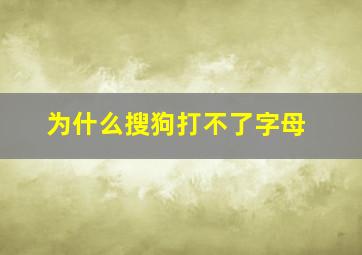 为什么搜狗打不了字母