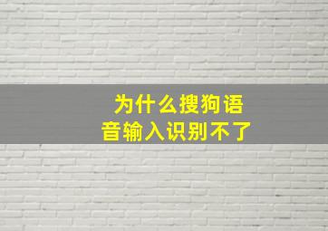 为什么搜狗语音输入识别不了