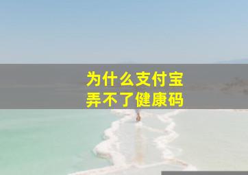 为什么支付宝弄不了健康码