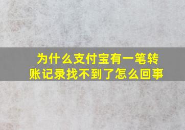 为什么支付宝有一笔转账记录找不到了怎么回事