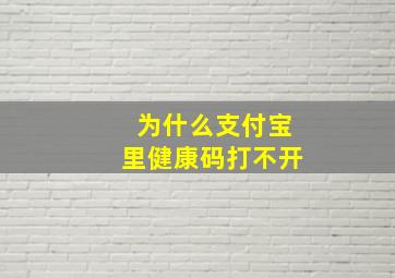 为什么支付宝里健康码打不开