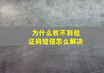 为什么收不到验证码短信怎么解决