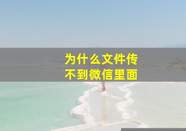 为什么文件传不到微信里面