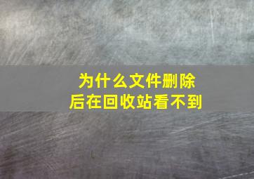 为什么文件删除后在回收站看不到