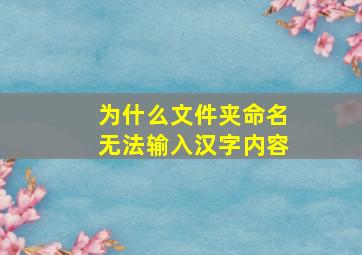 为什么文件夹命名无法输入汉字内容