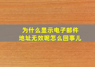 为什么显示电子邮件地址无效呢怎么回事儿