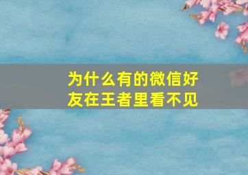 为什么有的微信好友在王者里看不见