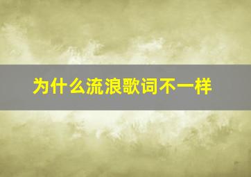 为什么流浪歌词不一样