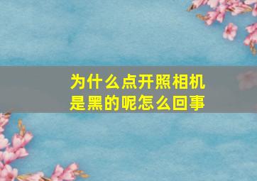 为什么点开照相机是黑的呢怎么回事