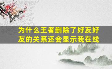 为什么王者删除了好友好友的关系还会显示我在线