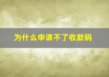 为什么申请不了收款码