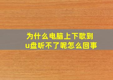 为什么电脑上下歌到u盘听不了呢怎么回事