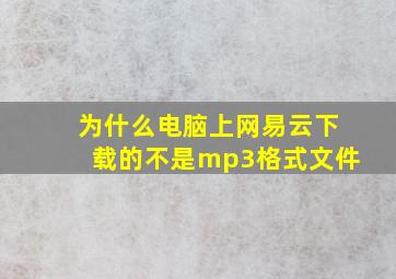 为什么电脑上网易云下载的不是mp3格式文件