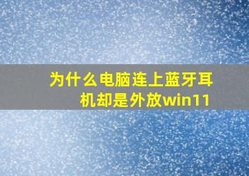 为什么电脑连上蓝牙耳机却是外放win11