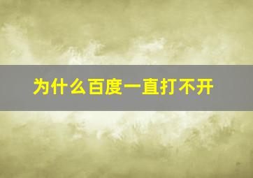 为什么百度一直打不开