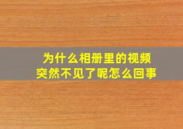 为什么相册里的视频突然不见了呢怎么回事