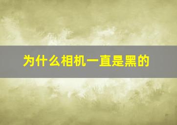 为什么相机一直是黑的