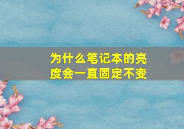 为什么笔记本的亮度会一直固定不变