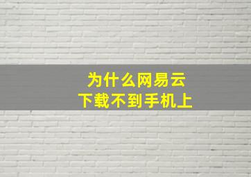 为什么网易云下载不到手机上