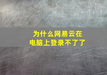 为什么网易云在电脑上登录不了了