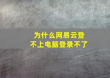 为什么网易云登不上电脑登录不了