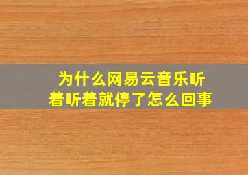 为什么网易云音乐听着听着就停了怎么回事