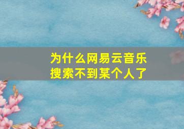 为什么网易云音乐搜索不到某个人了