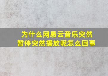 为什么网易云音乐突然暂停突然播放呢怎么回事