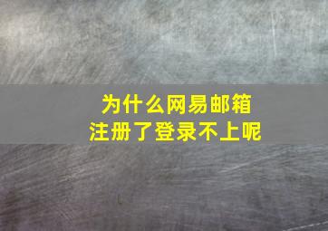 为什么网易邮箱注册了登录不上呢