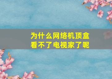 为什么网络机顶盒看不了电视家了呢