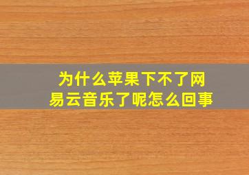 为什么苹果下不了网易云音乐了呢怎么回事