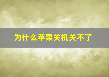 为什么苹果关机关不了