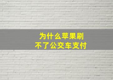 为什么苹果刷不了公交车支付