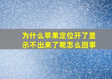 为什么苹果定位开了显示不出来了呢怎么回事